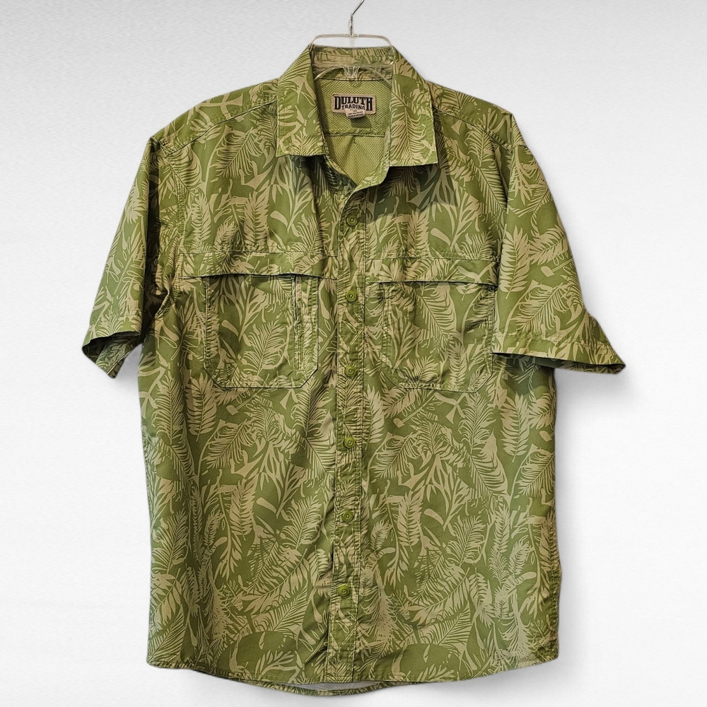 Duluth Trading Vented Hawaiian Camp Shirt Size Large